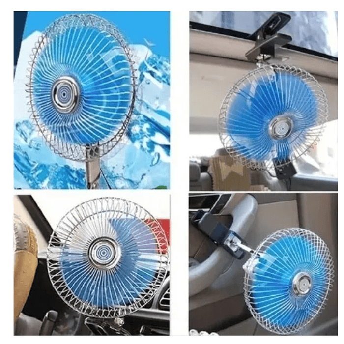 Ventilador Para Auto Furgon Automovil 12v Oscilante 18cm 5
