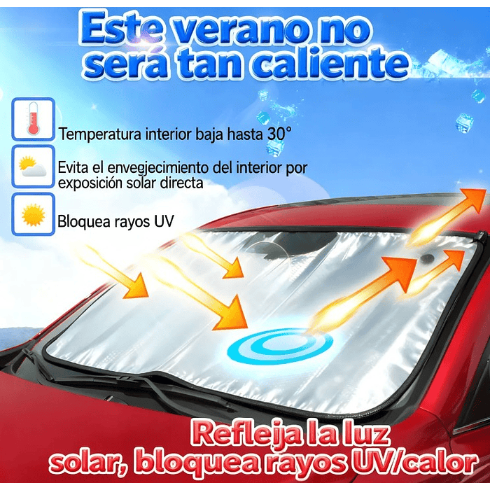 Protector Solar Parabrisa Sombrilla Tapa Sol Auto 140x70 Cm 4