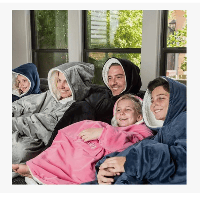 Poleron Felpa Con Capucha Manta Polar Bata Frazada Multicolor 13