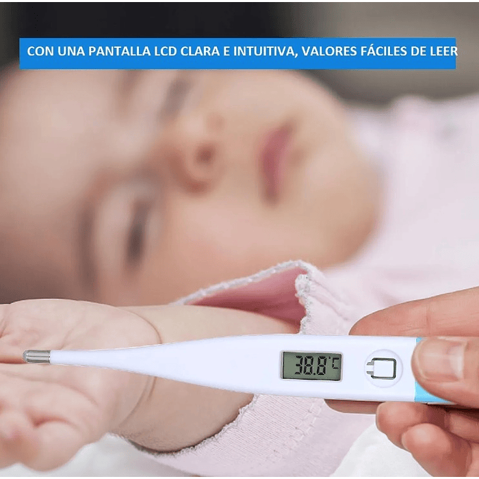 Termometro Digital Lcd Temperatura Bebe Niños AZUL 2