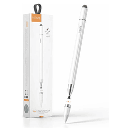 Lapiz Capacitivo 3 En 1 Magnetico Stylus Universal Blanco