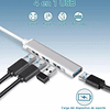 Hub Usb 3.0 Y 2.0 4 Puertos De Aluminio, Velocidad 5gbps 2