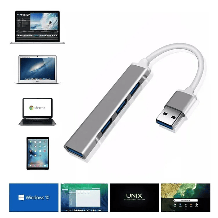 Hub Usb 3.0 Y 2.0 4 Puertos De Aluminio, Velocidad 5gbps 3