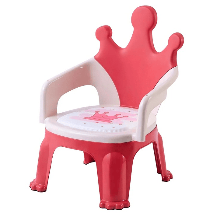 Silla Para Comer Portátil De Bebé Niños 2 En 1 Con Corona ROSA 1