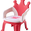 Silla Para Comer Portátil De Bebé Niños 2 En 1 Con Corona ROSA 1