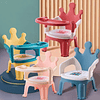 Silla Para Comer Portátil De Bebé Niños 2 En 1 Con Corona ROSA 4