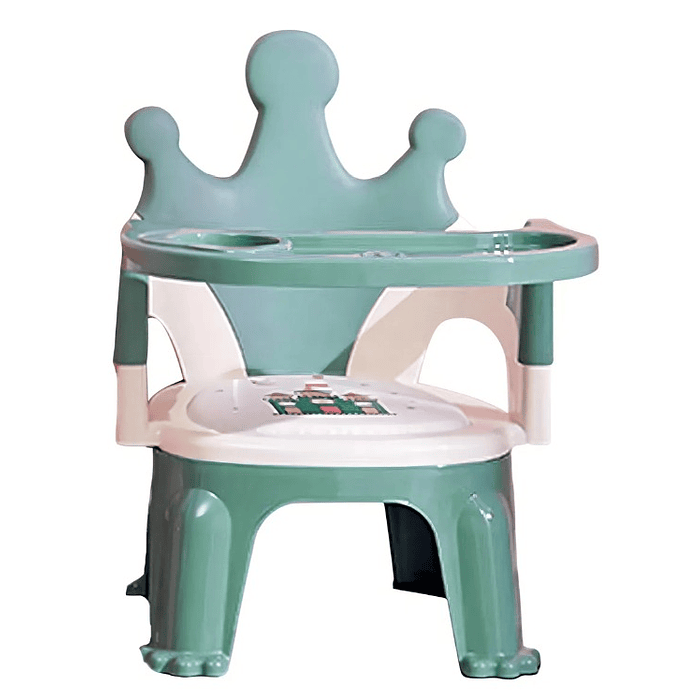 Silla Para Comer Portátil De Bebé Niños 2 En 1 Con Corona ROSA 5