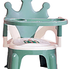 Silla Para Comer Portátil De Bebé Niños 2 En 1 Con Corona ROSA 5