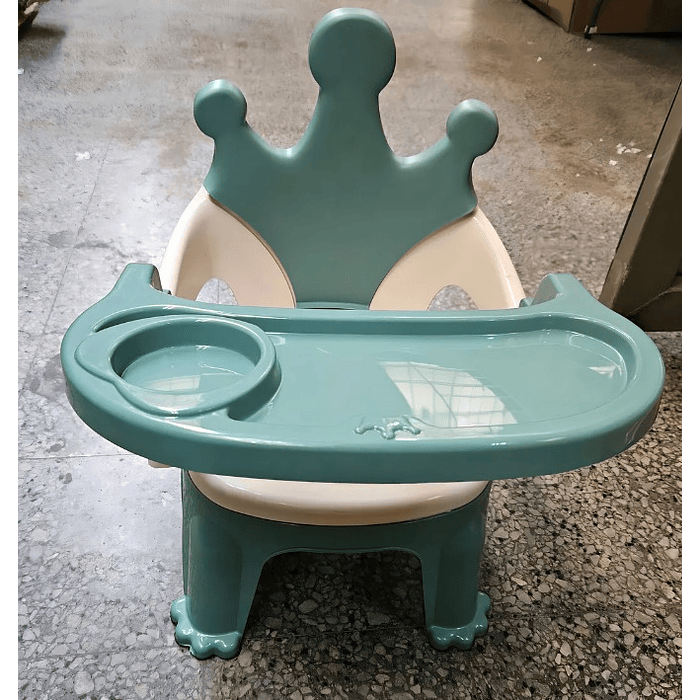 Silla Para Comer Portátil De Bebé Niños 2 En 1 Con Corona ROSA 8