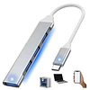 Hub Usb Tipo C 4 Puertos 3.0 Adaptador Multipuerto Compatible Con Macbook  Pc celular 2