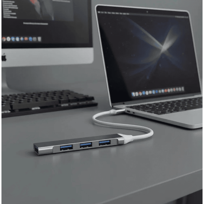 Hub Usb Tipo C 4 Puertos 3.0 Adaptador Multipuerto Compatible Con Macbook  Pc celular 4