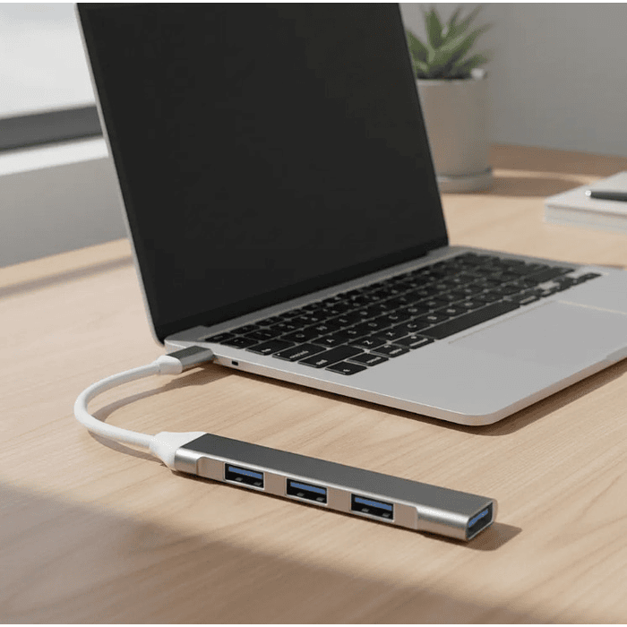 Hub Usb Tipo C 4 Puertos 3.0 Adaptador Multipuerto Compatible Con Macbook  Pc celular 5