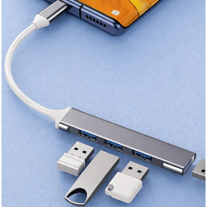 Hub Usb Tipo C 4 Puertos 3.0 Adaptador Multipuerto Compatible Con Macbook  Pc celular 6