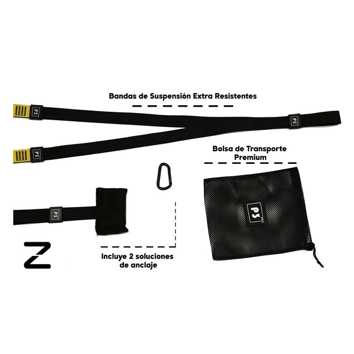 Bandas De Suspensión Pro3 Tipo Trx Entrenamiento Crossfit 3