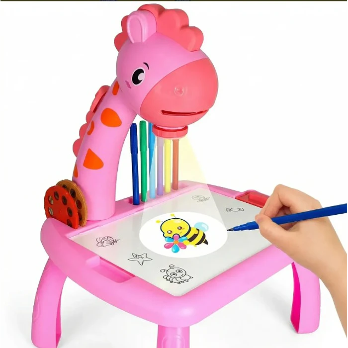Mini Proyector Mesa De Dibujo Para Niños Jirafa Juguete Didáctico 3