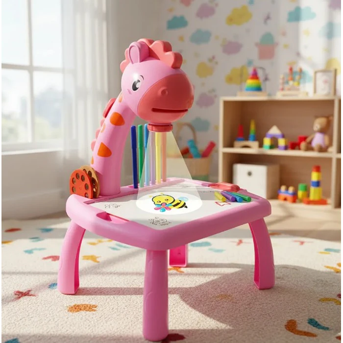 Mini Proyector Mesa De Dibujo Para Niños Jirafa Juguete Didáctico 5