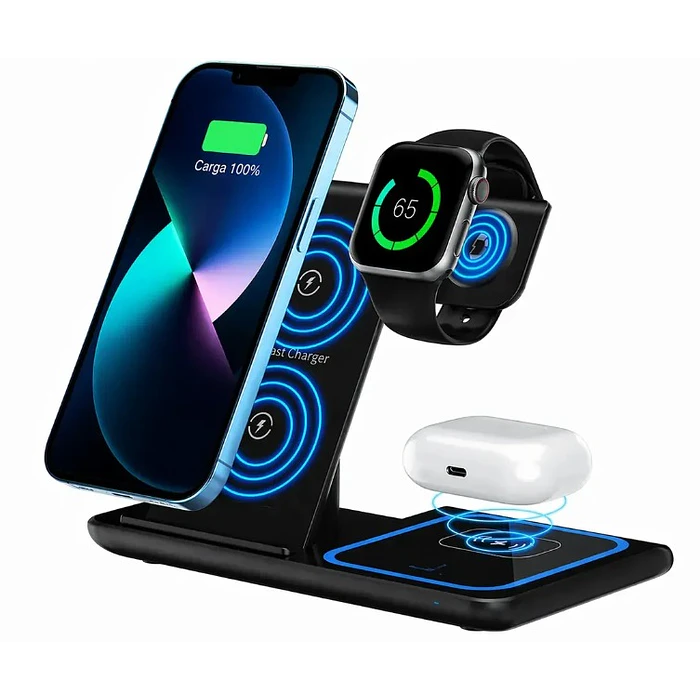 Cargador Inalámbrico 3 En 1 Plegable Base De Carga Rápida Inalámbrica  3