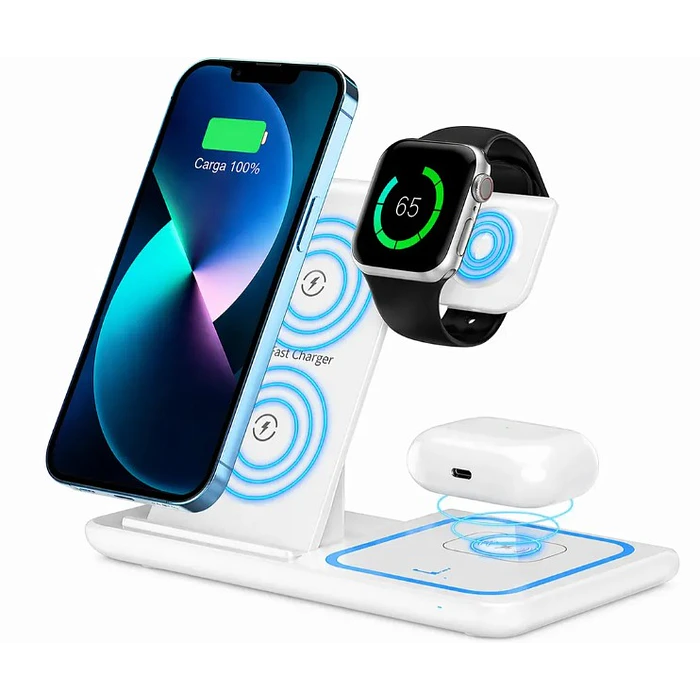 Cargador Inalámbrico 3 En 1 Plegable Base De Carga Rápida Inalámbrica  11