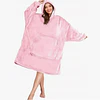 Poleron Felpa Con Capucha Manta Polar Bata Frazada ROSA CLARO 1