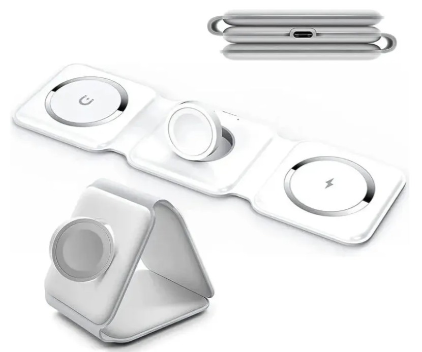 Cargador inalámbrico 3 en 1 para Apple Watch iPhone Airpods