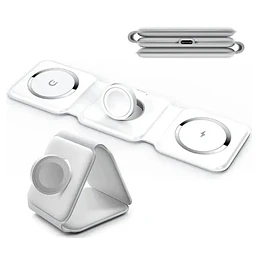 Cargador 3 En 1 Inalámbrico Plegable Magnético Para Apple