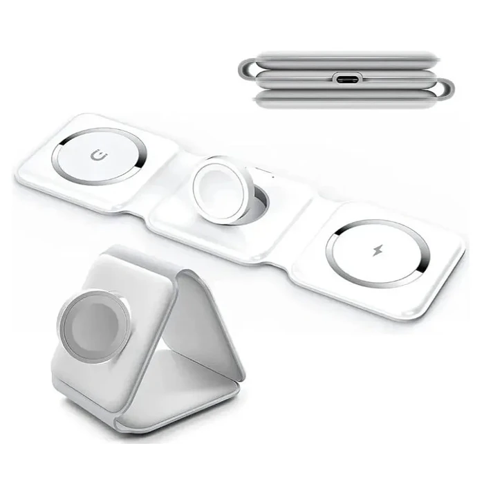 Cargador 3 En 1 Inalámbrico Plegable Magnético Para Apple 1