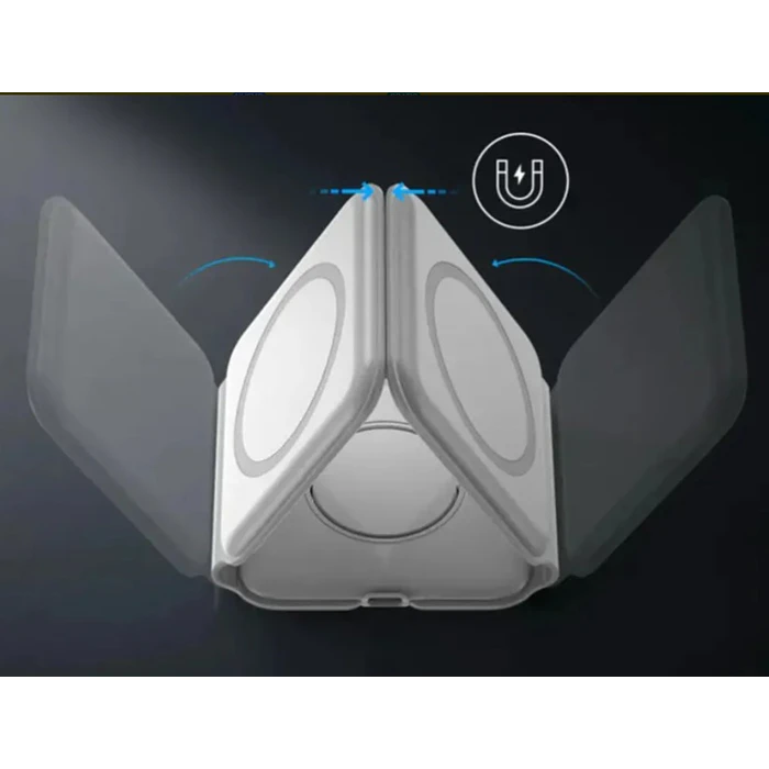 Cargador 3 En 1 Inalámbrico Plegable Magnético Para Apple 5