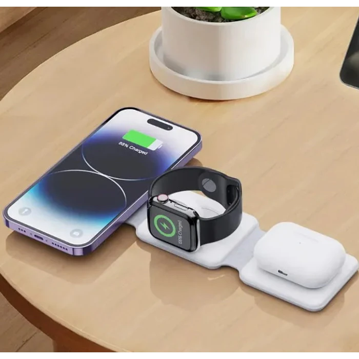 Cargador 3 En 1 Inalámbrico Plegable Magnético Para Apple 6