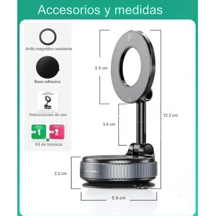 Soporte Magnético Giratorio Para Teléfono Celular  K007 Negro 6