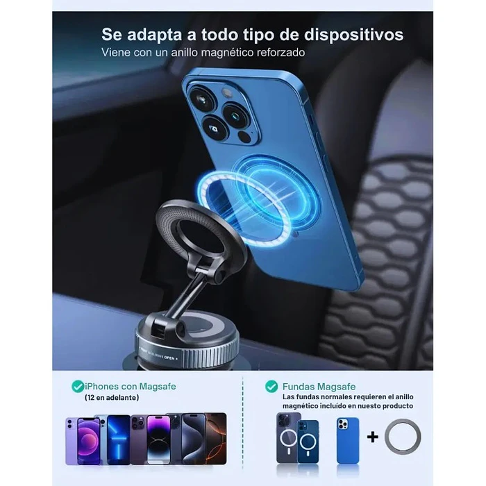 Soporte Magnético Giratorio Para Teléfono Celular  K007 Negro 9