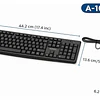 Teclado Mouse Aoas Combo  Alámbrico Usb Negro A-1016 Estandar 1