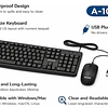 Teclado Mouse Aoas Combo  Alámbrico Usb Negro A-1016 Estandar 2