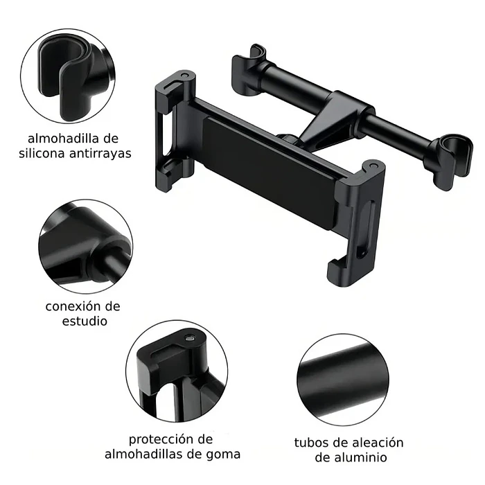 Soporte para Auto Reposacabezas Tablet Teléfono 4-12 Ajustable 1