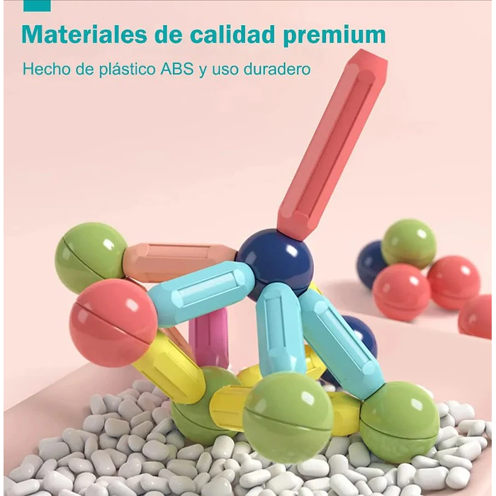 Juguete Didáctico  Varillas Magnéticos 25 Piezas Para Niños Y Niñas, Juego De Palos Y Bolas Magnéticos Para El Aprendizaje Educativo 1