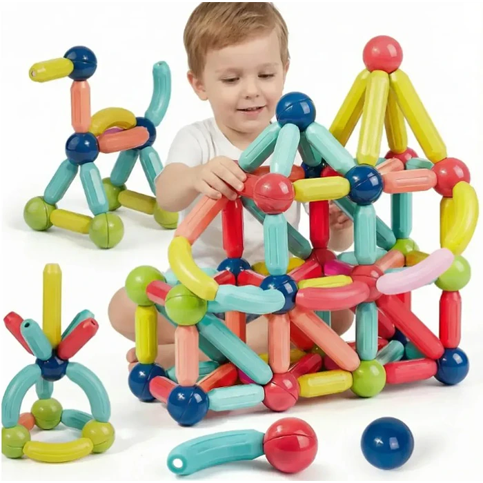 Juguete Didáctico  Varillas Magnéticos 25 Piezas Para Niños Y Niñas, Juego De Palos Y Bolas Magnéticos Para El Aprendizaje Educativo 3