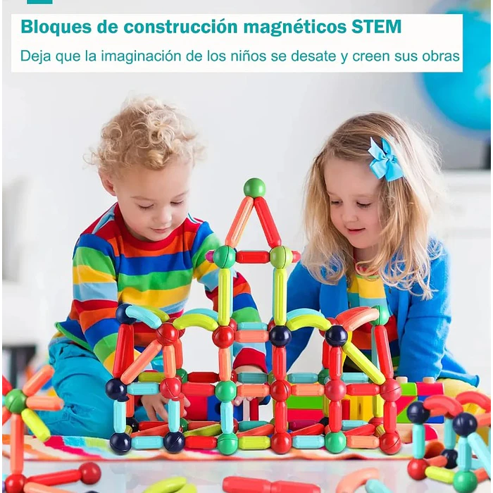Juguete Didáctico  Varillas Magnéticos 25 Piezas Para Niños Y Niñas, Juego De Palos Y Bolas Magnéticos Para El Aprendizaje Educativo 5
