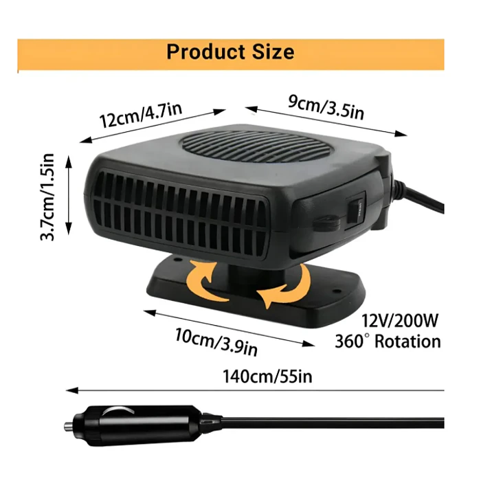 Calefactor Para Auto 12v - 200w Calefacción Portátil 2