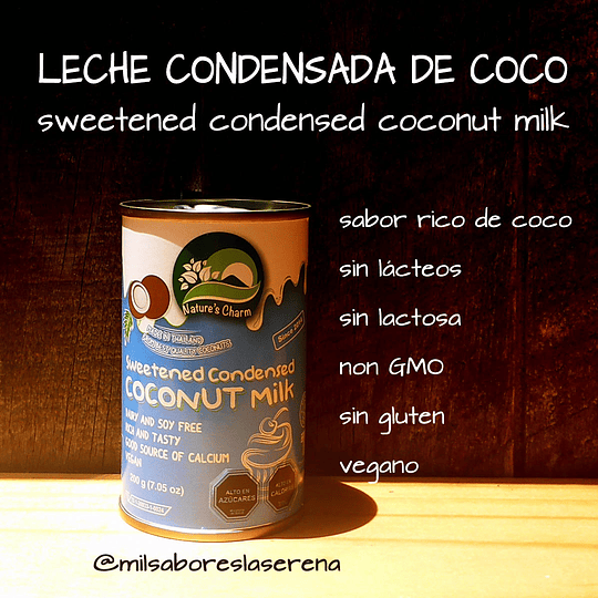 Leche Condensada De Coco, 200ml, Naturescharm, Sweetened Condensed
