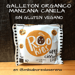 Galletón Rookies Manzana Canela 40g, Sin Gluten, Vegano