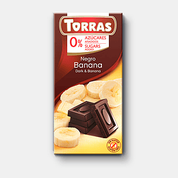 Chocolate Banana Torras, 52% Cacao, 75g, Sin Azúcar Añadida, Sin Gluten