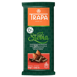 Chocolate Noir 50% con Stevia 75gr, Trapa