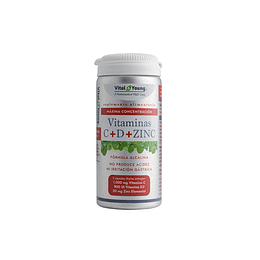 Vitmanina C + Vitamina D + Zinc, alcalina 60 cápsulas Vital & Young