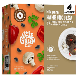 Mix para Hamburguesas Vegetales, Porotos negros y champiñones, Green Burger