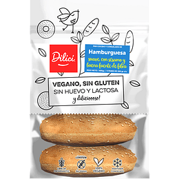 Pan de Hamburguesa sin glúten, congelado 4 uds, Dilici  