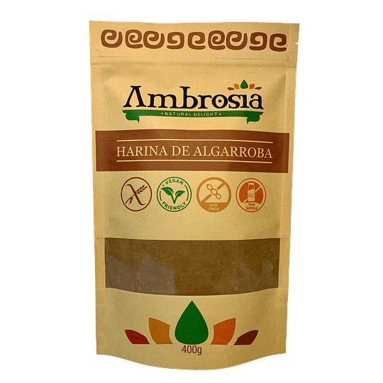 Harina de Algarroba 400g, certificado sin gluten, Ambrosia