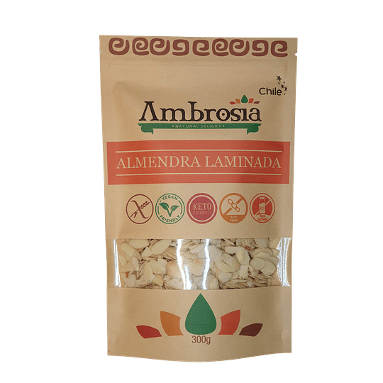 Almendra laminada, certificado sin gluten 300g Ambrosia