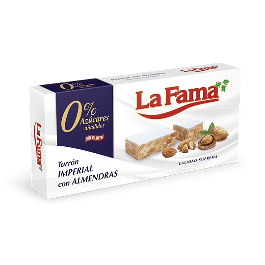 Turrón de Almendras, sin Azúcar, Sin Gluten - La Fama