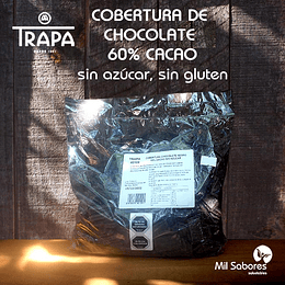 Cobertura Chocolate 60% Cacao sin Azúcar 1kg - Trapa