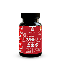 IRONPLUS, hierro liposomal, 60 cápsulas - Wellplus