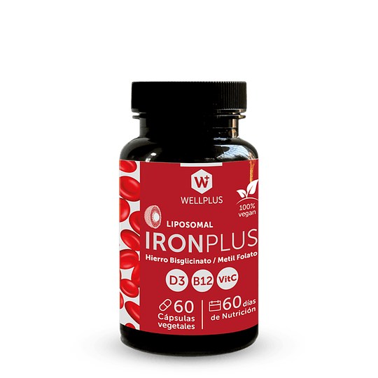 IRONPLUS, hierro liposomal, 60 cápsulas - Wellplus